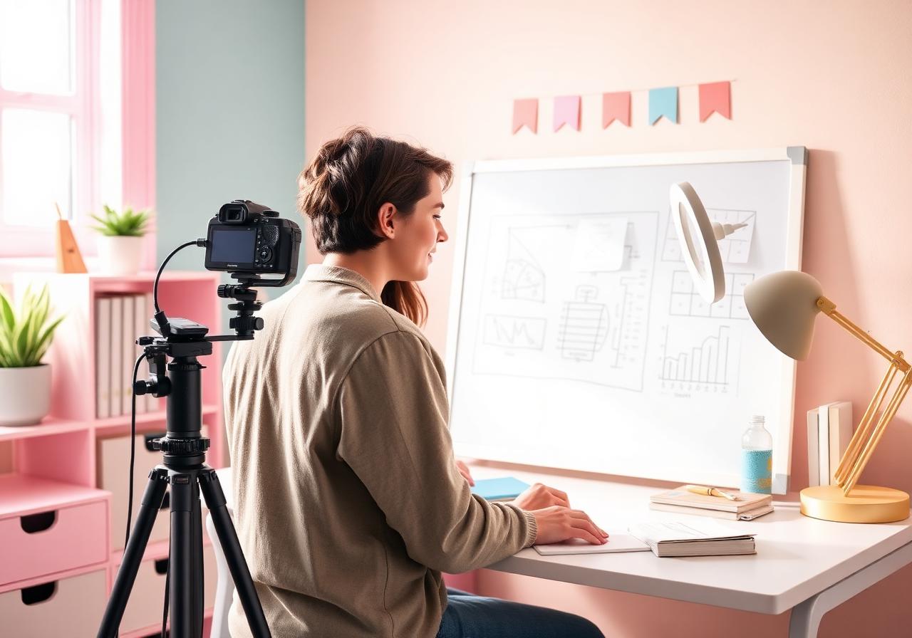 Creator filming a lesson