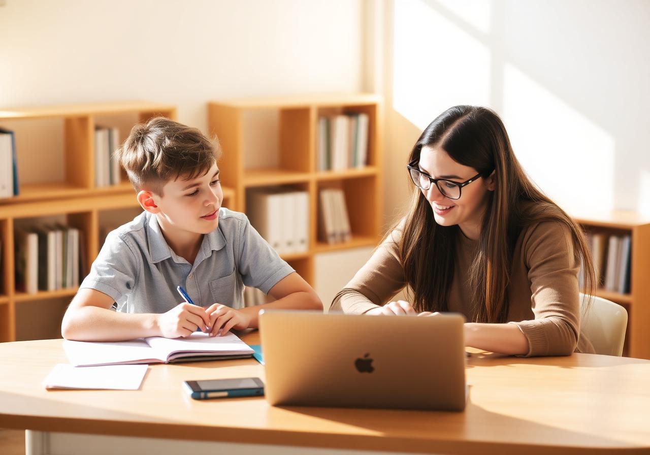 Tutor with student